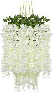 specialyou.in Special You White Wisteria Artificial Flowers Hanging (3.6Ft Long) for Home Decoration, Diwali, Navratri, Wedding, Birthday, Decoration Items- Pack of 6