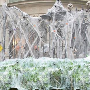 Rozi Decoration White Halloween Spider Web Decorations for Halloween Scray Party Indoor, Outdoor Decor