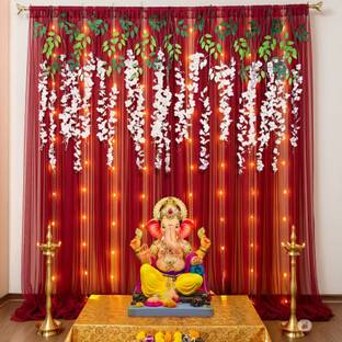 specialyou.in Red White Wisteria Diwali hangings for Backdrop Decoratio