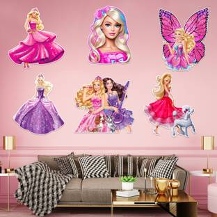 ZYOZI Pink Barby Theme Birthday Decorations Cardstock Cutout - Girls Birthday (Pack of 7)