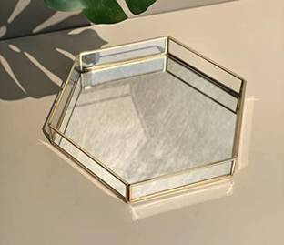 IAC Crafteriaaa Vintage Decorative Platter for Ring Ceremony Glass Decorative Platter