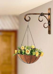 Woodenstck Iron Hanging Wall Brackte for Lantern & Plant |Bird Feeders Planter, flower Pot Plant Container Set