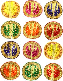 nini 0 to 1 No Kanha JI Laddu Gopal Ji Designer 12 Dress combo (Random Color) Dress
