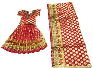TANISHKA CREATIONS Durga Mata, Kali Mata, Radha Rani, Laxmi Mata, Lahnga - Choli - Chunri set - 12 Inch Dress