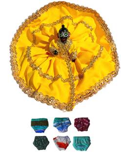 govindsonsstore Laddu Gopal Ji Dress with Nappy Kanha ji COMBO pack Size - 3-4 no (random Send) Dress