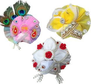 brijmart laddu gopal /kanha ji fancy pagdi for 5no. laddu, {set of 3 pagdi 5no.} Dress