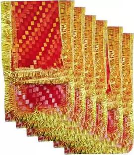 shritesh Shritesh Devi Maa Dress, Mata Rani Durga ( Set of 6 Chunri) Dress (Silk) Dress