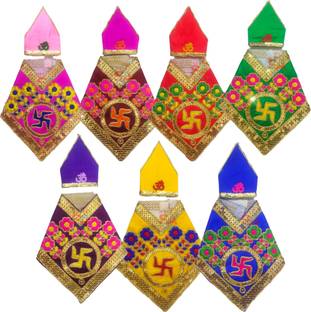 S A Gifts Sai Baba Swastik Embroidery Work Vastra|Premium Poshak|Ideal for 4.5inch Saibaba Dress