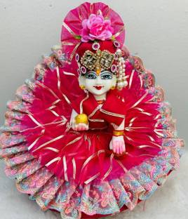 buyagain 3 no.laddu gopal handmade heavy gotta janmasthami poshak /matching pagadi (pink) Dress