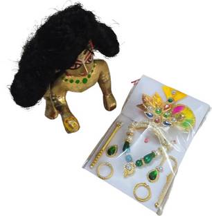 Kanha combo of 2 laddu gopal ji mukut set\simple hair \bal(size 0to2)S Deity Ornament