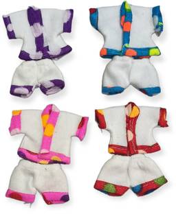 nini Laddu Gopal Ji 2 NO Winter Night Suit Set (Pack of 4) (Random Color & Print) Dress