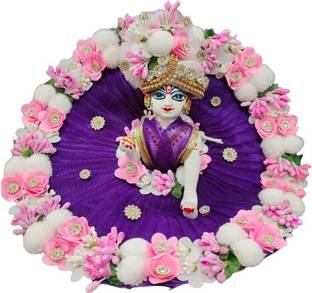 tilak shringar laddu gopal ji special fancy heavy dress with choli and pagadi (size 1) Dress