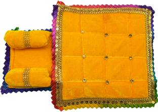 Ecommall Laddu Gopal Bed with Blanket Size 0 or 1 no Rajai Bister Winter Quilt Set Dress
