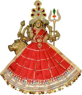 MyGodGift Red Lehanga Patka l Poshak for Durga MATA Devi Ji 6INCH Dress