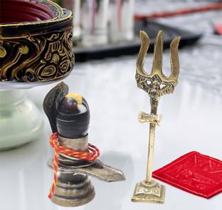 Dhinchak Shiv ji trishul Brass Made, Small size 4.5 inch 30 gram Deity Ornament