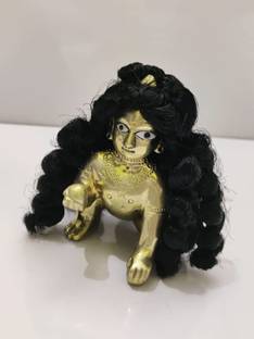 Firmus Microfiber Black Curly Kesh with Attached Head Piece for Laddu Gopal (Size-5) Deity Ornament