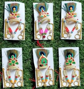 Firmus Bal Gopal Shringar Set (Size-3) Random Color (Pack of 6) for Laddu Gopal Deity Ornament