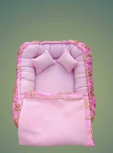 Laddu Gopal Soft Bed Laddu Gopal Ji Bedding Set Pink Design Deity Ornament