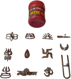 oyssta 12 Jai Mahakal Tripund Trishul Swastik Om Surya Tilak Chandan Chhape Forehead Deity Ornament