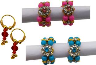Ecommall Laddu Gopal Kade Bangles Kangan with Earring Shringar Combo Items Deity Ornament