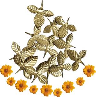 Divine Bazaar Brass Bel Patta,Bilva Patra,Bael Leaves for Puja Deity Ornament