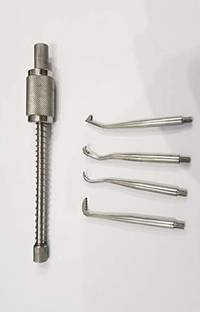 GOLDFINCH Dental Crown Remover Set of 4 Tip Stainless Steel Dental Elevator
