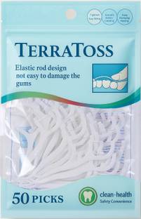 TerraToss Dental Floss Picks [50 Pcs] | Premium Toothpicks for Fresh Breath