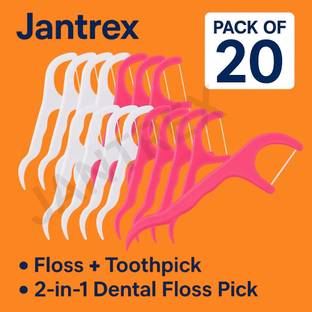 Jantrex Floss Picks for Tight Spaces with Comfortable Grip and Dual Cleaning Ends