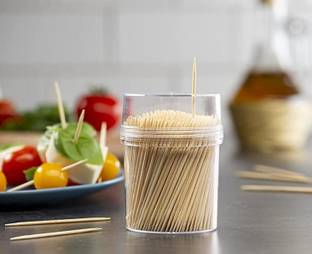 cezliar Toothpicks Wooden | Pack of 300 | Reusable Container | Sturdy Smooth ToothPicks