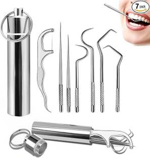 ANUVYA 7 in 1 Teeth Braces Cleaner Kit, Dental Floss Toothpicks Set with Case