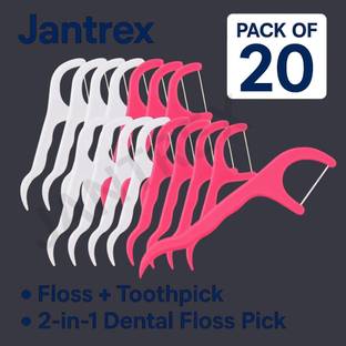 Jantrex Dental Floss Sticks with Sharp Toothpick Tip for Tight Gaps and Healthy Gums