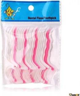 Jaravik 25 Pcs Disposable Oral Gum Teeth Clean Floss Thread Dental Nylon Wire Flossers Plastic Tooth Picks