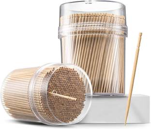 Zhunmun tooth picks sticks 500-Piece plastic flosser Bamboo Wooden Toothpicks