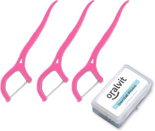 Oralvit Dental Floss Toothpicks for Teeth Cleaning, Fresh Breath (Pack Of 20Pcs)
