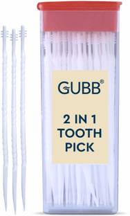GUBB 2 In 1 Plastic Tooth Picks And Interdental Brush 50 Pcs