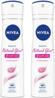 NIVEA Natural Glow smooth skin 150ml deo Set of 2 Deodorant Spray  -  For Men & Women