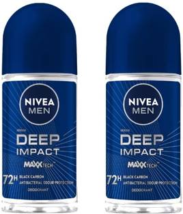 NIVEA Men Deep Impact Deodorant Roll-On 50ML Each (Pack of 2) Deodorant Roll-on  -  For Men