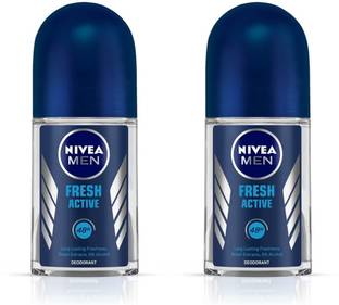 NIVEA Fresh Active Long Lasting Deo Roll On for Men (25ml X 2) Deodorant Roll-on  -  For Men