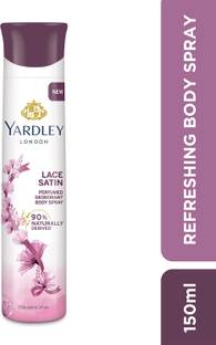 Yardley London Lace 90% Naturally Derived Daily Use Perfumed Deodorant Spray  -  For Men & Women