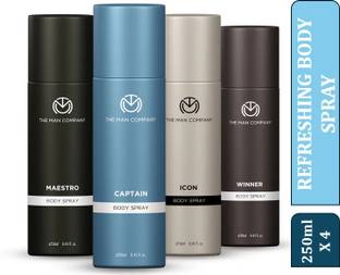 THE MAN COMPANY Captain, Maestro, Icon and Winner 4 x 250ml | Long-Lasting Deodorant Body Spray Deodorant Spray  -  For Men