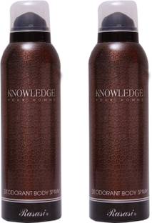 RASASI 2 Knowldege Men Deodorant Spray  -  For Men