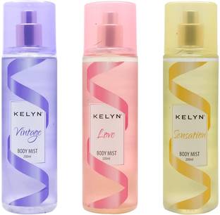 Kelyn Body Mist for Women, Perfume Body Mist With Aqua, Long-Lasting Pack of 3 Body Mist  -  For Women