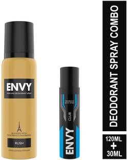 Envy Rush 120 ml & Club Nano 30 ml Deodorant Spray Combo Perfume Body Spray  -  For Men
