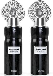 ARABIYAT Intense Oud Pack of 2 Deodorant Spray  -  For Men & Women