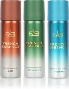 FRENCH ESSENCE Combi Pack of Oud,Triumph,Recharge Deodorant Spray  -  For Men
