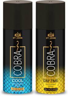 ST.JOHN Cobra Deo Daytime and Cool Long lasting 150ML each Deodorant Spray  -  For Men & Women