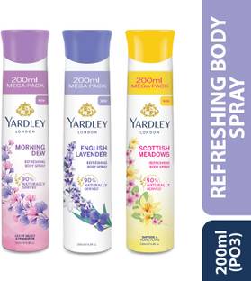 Yardley London Morning Dew Refreshing Body Spray + English Lavender + Scottish Meadows Deodorant Spray  -  For Women