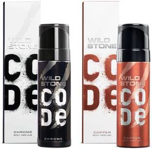 Wild Stone CODE Chrome & Copper (150 ml each) Perfume Body Spray  -  For Men