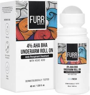 FURR 4% AHA BHA Underarm Roll-On with Long-Lasting Fresh Aqua Fragrance Deodorant Roll-on  -  For Men & Women