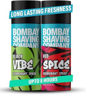 BOMBAY SHAVING COMPANY Red Spice & Black Vibe 150ml x 2 Combo Deodorant Spray  -  For Men